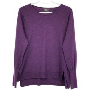 Badgely Mischka Purple 100% Merino Long Sleeve Round Neck Sweater Plum size XL